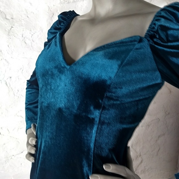 TOPSHOP velvet body-con sweetheart dress - Picture 7 of 8